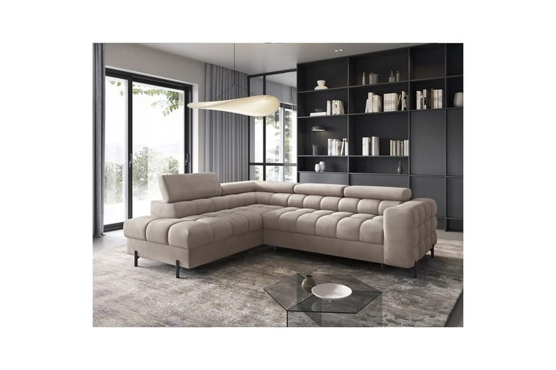 Hjørnesofa Eltap Ferucce 276x200x93 cm - Paros 02, Beige, Venstre - Møbler - Sofaer - Sovesofaer
