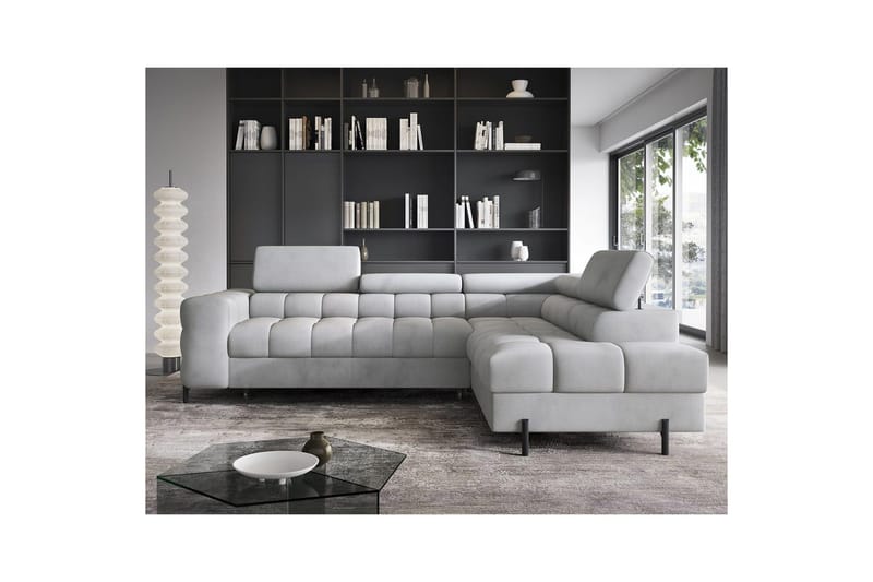 Hjørnesofa Eltap Ferucce 276x200x93 cm - Paros 05, Grå, Høyre - Møbler - Sofaer - Sovesofaer