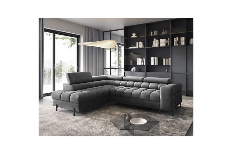 Hjørnesofa Eltap Ferucce 276x200x93 cm - Paros 06, Mørkegrå, Venstre - Møbler - Sofaer - Sovesofaer