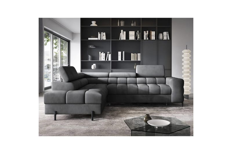 Hjørnesofa Eltap Ferucce 276x200x93 cm - Paros 06, Mørkegrå, Venstre - Møbler - Sofaer - Sovesofaer