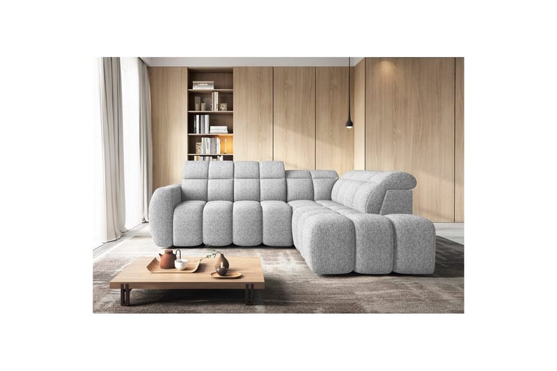 Hjørnesofa Eltap Flconn 258x208x107 cm - Coralline 01, Grå, Høyre - Møbler - Sofaer - Sovesofaer