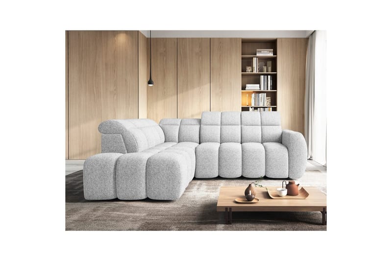 Hjørnesofa Eltap Flconn 258x208x107 cm - Coralline 01, Grå, Venstre - Møbler - Sofaer - Sovesofaer