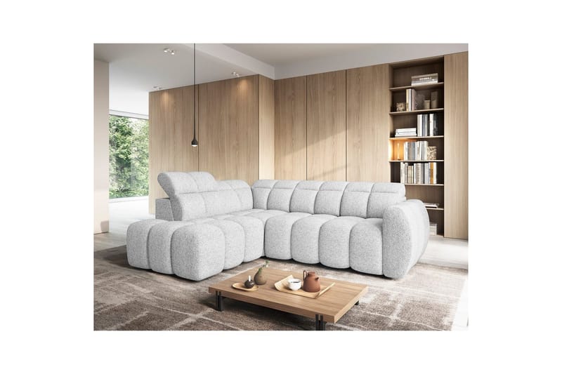 Hjørnesofa Eltap Flconn 258x208x107 cm - Coralline 01, Grå, Venstre - Møbler - Sofaer - Sovesofaer