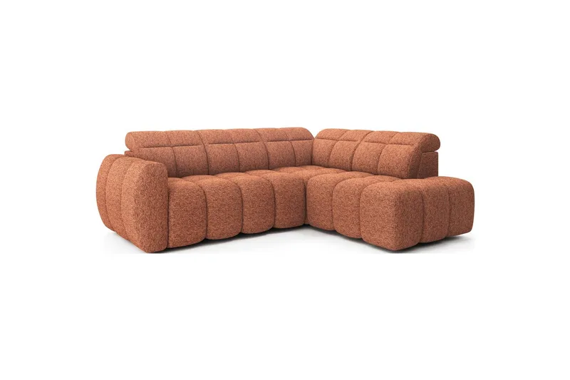 Hjørnesofa Eltap Flconn 258x208x107 cm - Coralline 30, Oransje, Høyre - Møbler - Sofaer - Sovesofaer