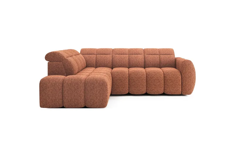 Hjørnesofa Eltap Flconn 258x208x107 cm - Coralline 30, Oransje, Venstre - Møbler - Sofaer - Sovesofaer