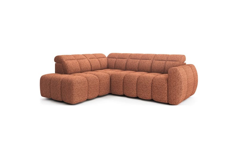 Hjørnesofa Eltap Flconn 258x208x107 cm - Coralline 30, Oransje, Venstre - Møbler - Sofaer - Sovesofaer