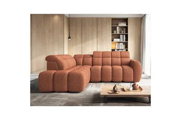 Hjørnesofa Eltap Flconn 258x208x107 cm - Coralline 30, Oransje, Venstre - Møbler - Sofaer - Sovesofaer