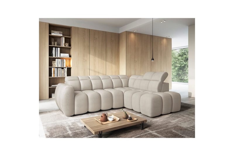 Hjørnesofa Eltap Flconn 258x208x107 cm - Royal 18, Beige, Høyre - Møbler - Sofaer - Sovesofaer