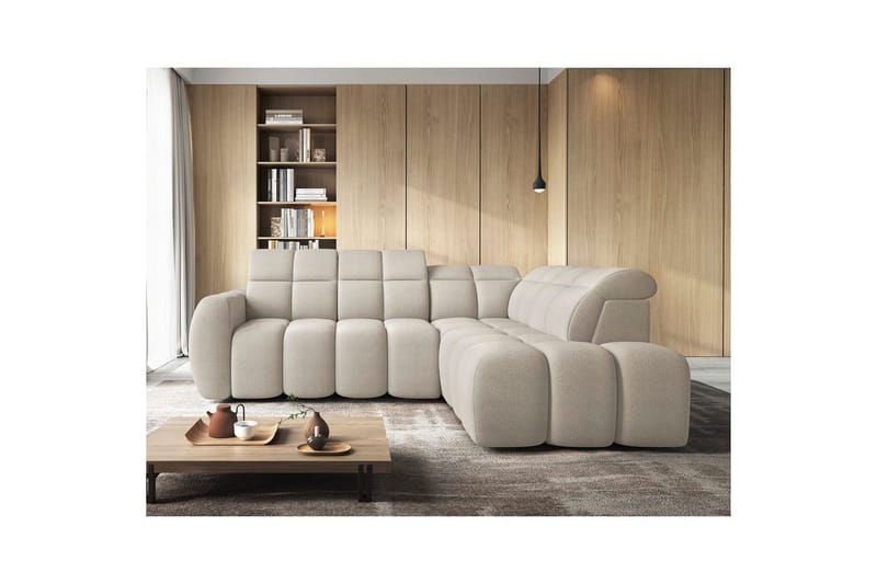 Hjørnesofa Eltap Flconn 258x208x107 cm - Royal 18, Beige, Høyre - Møbler - Sofaer - Sovesofaer