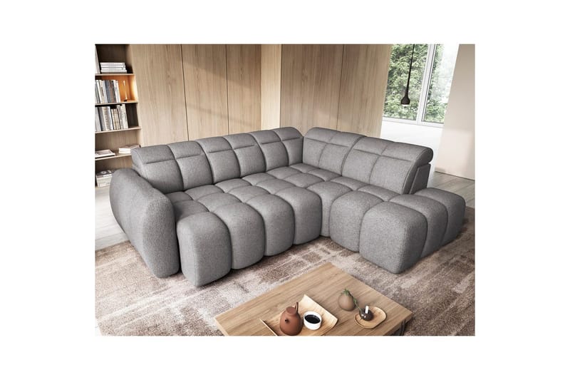 Hjørnesofa Eltap Flconn 258x208x107 cm - Sola 04, Grå, Høyre - Møbler - Sofaer - Sovesofaer