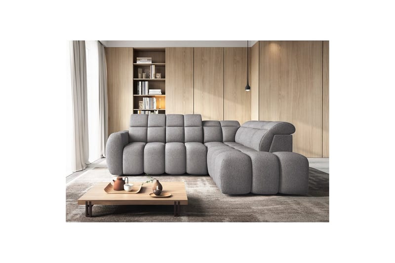 Hjørnesofa Eltap Flconn 258x208x107 cm - Sola 04, Grå, Høyre - Møbler - Sofaer - Sovesofaer