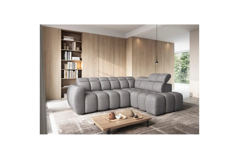 Hjørnesofa Eltap Flconn 258x208x107 cm - Sola 04, Grå, Høyre - Møbler - Sofaer - Sovesofaer