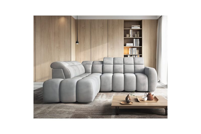 Hjørnesofa Eltap Flconn 258x208x107 cm - Sola 04, Grå, Venstre - Møbler - Sofaer - Sovesofaer