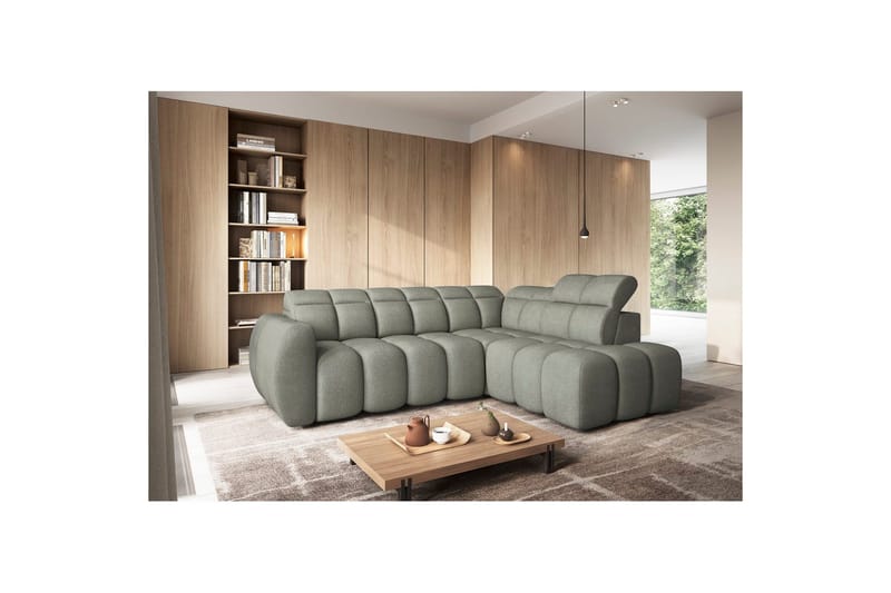 Hjørnesofa Eltap Flconn 258x208x107 cm - Xillar 100, Grønn, Høyre - Møbler - Sofaer - Sovesofaer