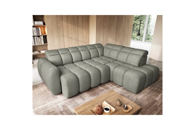 Hjørnesofa Eltap Flconn 258x208x107 cm - Xillar 100, Grønn, Høyre - Møbler - Sofaer - Sovesofaer