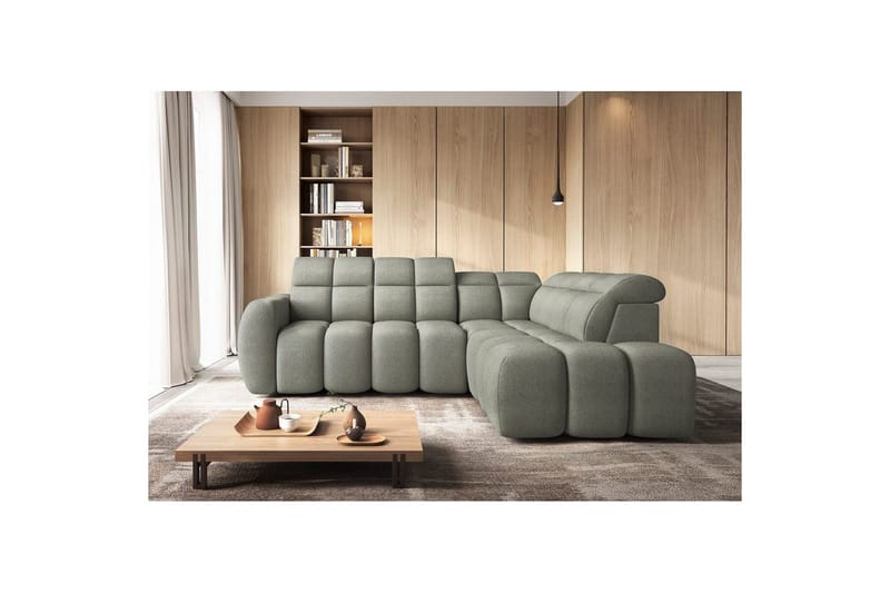 Hjørnesofa Eltap Flconn 258x208x107 cm - Xillar 100, Grønn, Høyre - Møbler - Sofaer - Sovesofaer