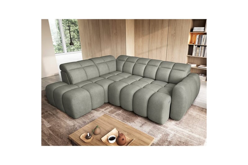 Hjørnesofa Eltap Flconn 258x208x107 cm - Xillar 100, Grønn, Venstre - Møbler - Sofaer - Sovesofaer