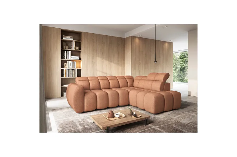 Hjørnesofa Eltap Flconn 258x208x107 cm - Xillar 24, Rosa, Høyre - Møbler - Sofaer - Sovesofaer