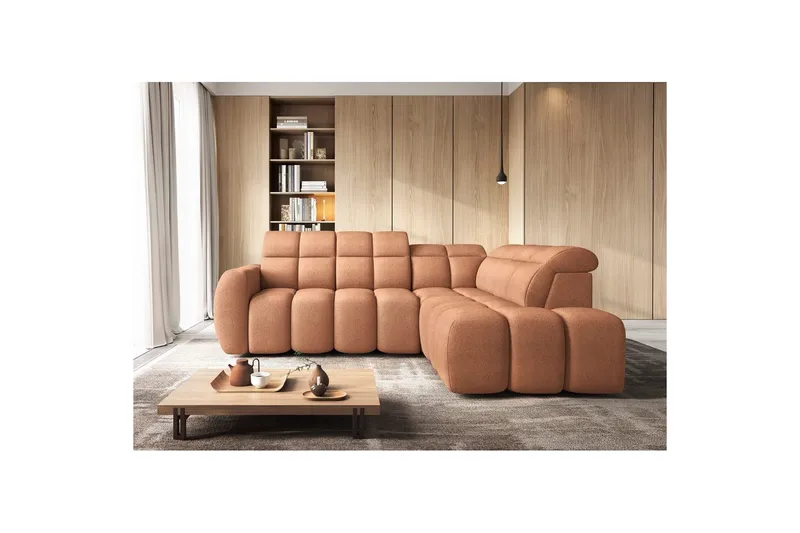 Hjørnesofa Eltap Flconn 258x208x107 cm - Xillar 24, Rosa, Høyre - Møbler - Sofaer - Sovesofaer