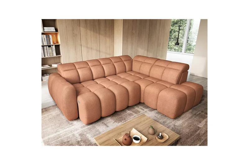 Hjørnesofa Eltap Flconn 258x208x107 cm - Xillar 24, Rosa, Høyre - Møbler - Sofaer - Sovesofaer