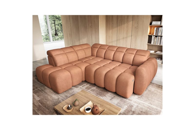 Hjørnesofa Eltap Flconn 258x208x107 cm - Xillar 24, Rosa, Venstre - Møbler - Sofaer - Sovesofaer