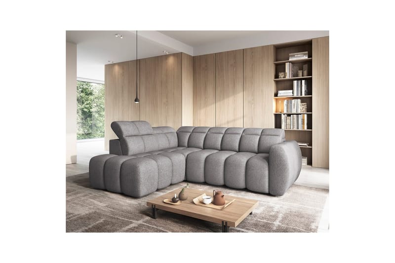 Hjørnesofa Eltap Flconn 258x208x107 cm - Paolli 04, Grå, Venstre - Møbler - Sofaer - Sovesofaer