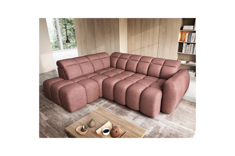 Hjørnesofa Eltap Flconn 258x208x107 cm - Paolli 24, Rosa, Venstre - Møbler - Sofaer - Sovesofaer