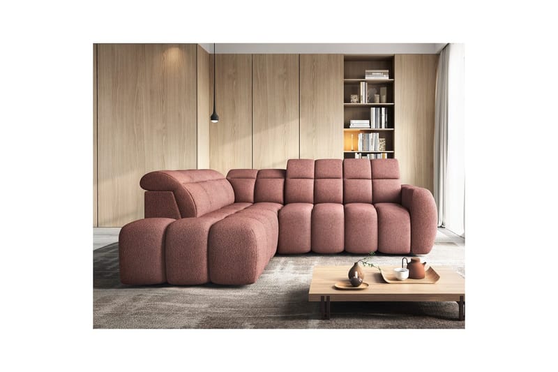 Hjørnesofa Eltap Flconn 258x208x107 cm - Paolli 24, Rosa, Venstre - Møbler - Sofaer - Sovesofaer