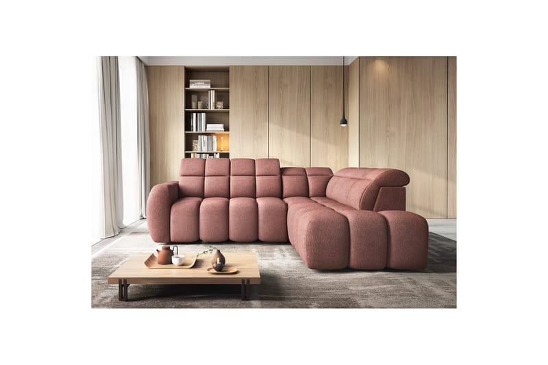Hjørnesofa Eltap Flconn 258x208x107 cm - Paolli 24, Rosa, Høyre - Møbler - Sofaer - Sovesofaer