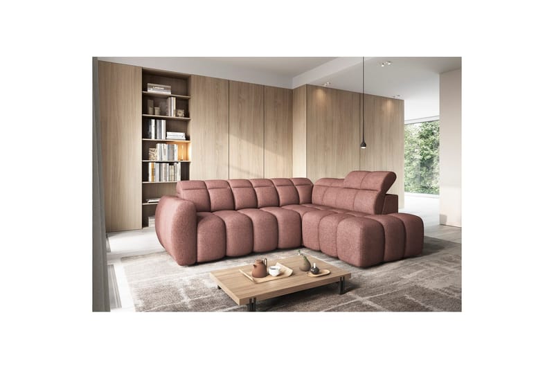 Hjørnesofa Eltap Flconn 258x208x107 cm - Paolli 24, Rosa, Høyre - Møbler - Sofaer - Sovesofaer