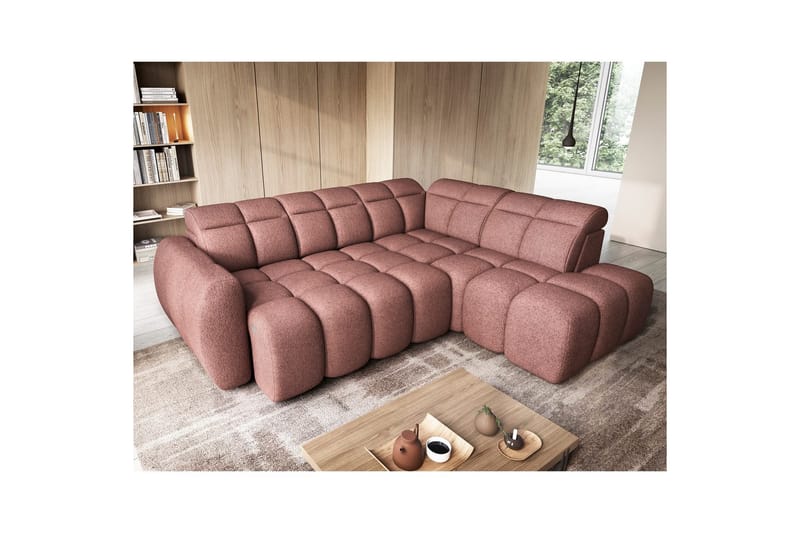 Hjørnesofa Eltap Flconn 258x208x107 cm - Paolli 24, Rosa, Høyre - Møbler - Sofaer - Sovesofaer