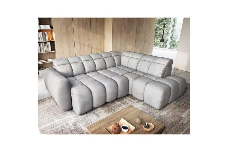 Hjørnesofa Eltap Flconn 258x208x107 cm - Paolli 04, Grå, Høyre - Møbler - Sofaer - Sovesofaer