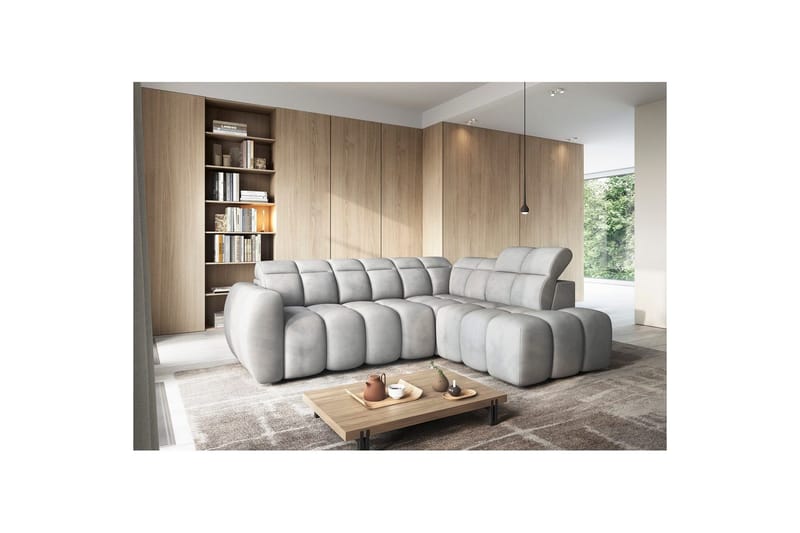 Hjørnesofa Eltap Flconn 258x208x107 cm - Paolli 04, Grå, Høyre - Møbler - Sofaer - Sovesofaer