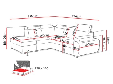 hjørnesofa Hjørnesofa BOSTON 2 Flow 06 Høyre - Møbler - Sofaer - Sovesofaer