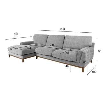 Hjørnesofa HOME4YOU Basil Grå Venstre hjørne - grå - Møbler - Sofaer - Hjørnesofa