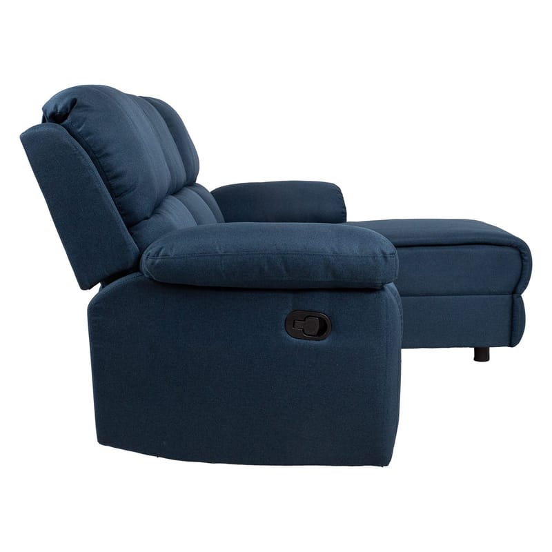 Hjørnesofa HOME4YOU BERIT manuell recliner Mørk blå Høyre hjørne - mørk blå - Møbler - Sofaer - Reclinersofaer