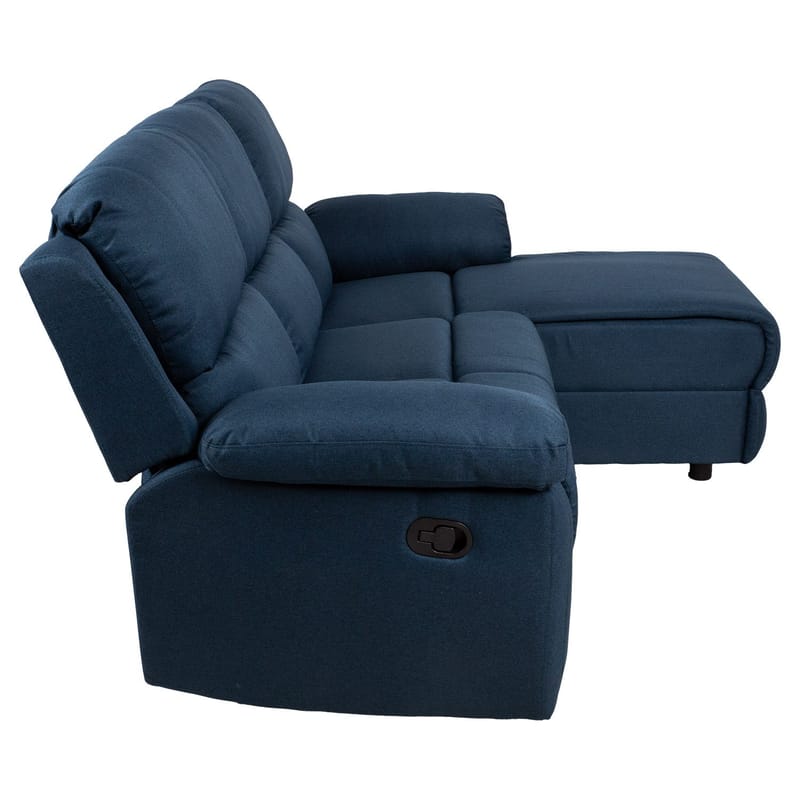 Hjørnesofa HOME4YOU BERIT manuell recliner Mørk blå Høyre hjørne - mørk blå - Møbler - Sofaer - Reclinersofaer