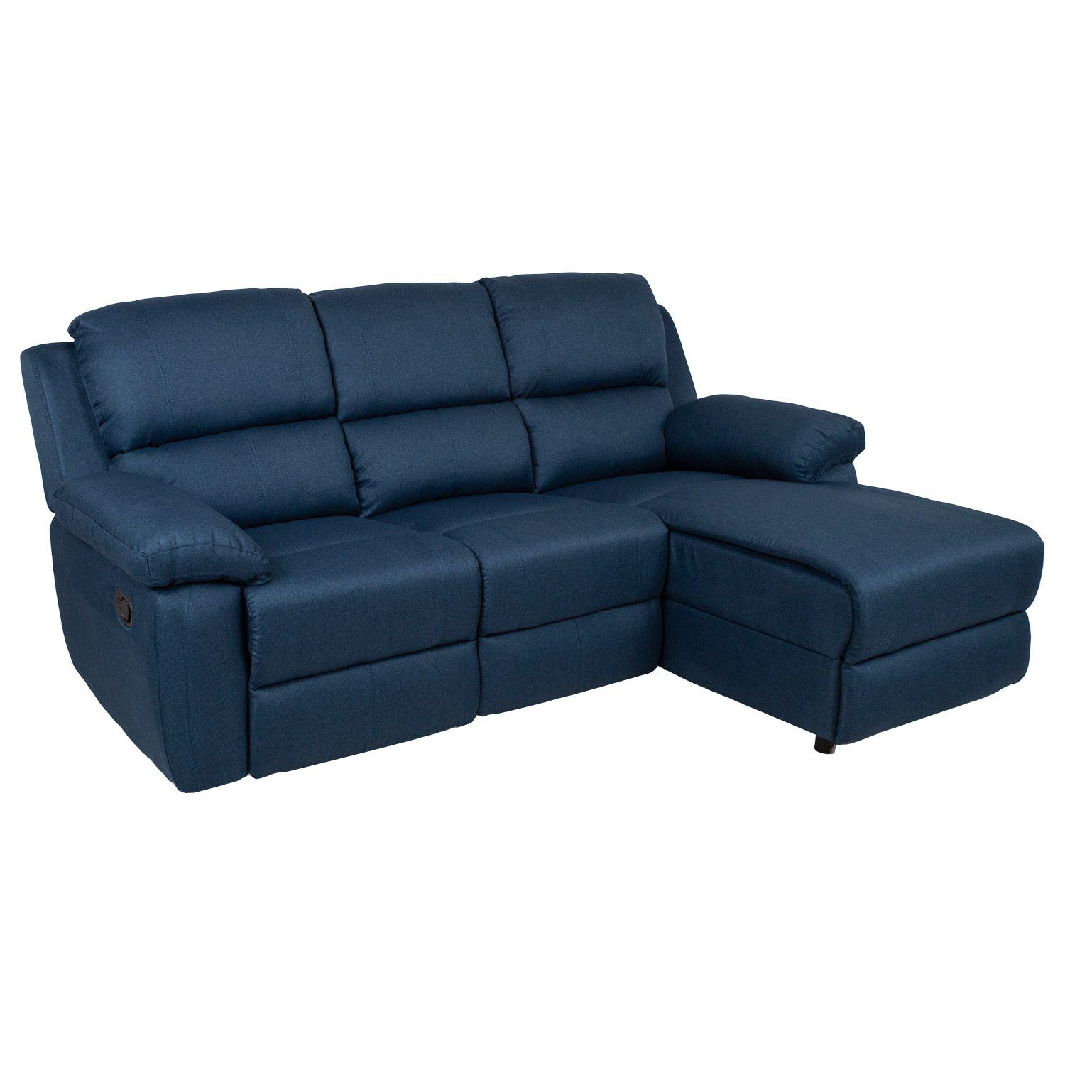 Hjørnesofa HOME4YOU BERIT manuell recliner Mørk blå Høyre hjørne - mørk blå