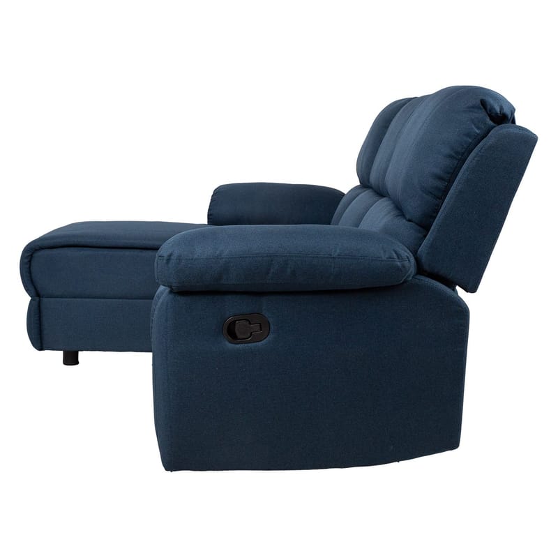 Hjørnesofa HOME4YOU BERIT manuell recliner Mørk blå Venstre hjørne - mørk blå - Møbler - Sofaer - Reclinersofaer