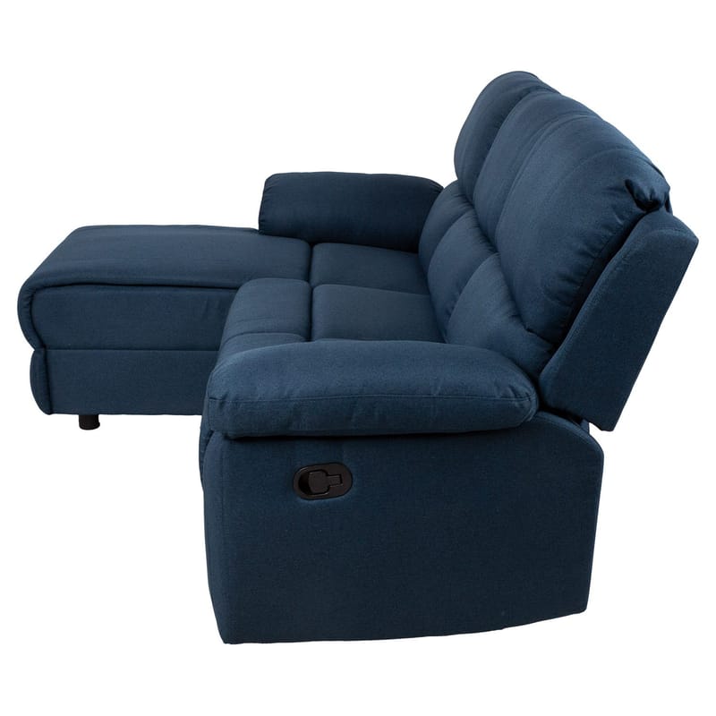 Hjørnesofa HOME4YOU BERIT manuell recliner Mørk blå Venstre hjørne - mørk blå - Møbler - Sofaer - Reclinersofaer