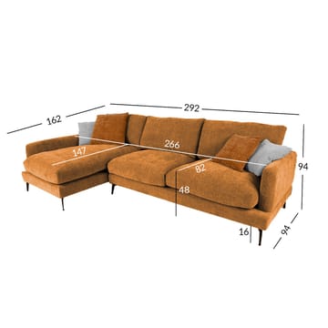 Hjørnesofa HOME4YOU Daisy Brun Venstre hjørne - brun - Møbler - Sofaer - Hjørnesofa