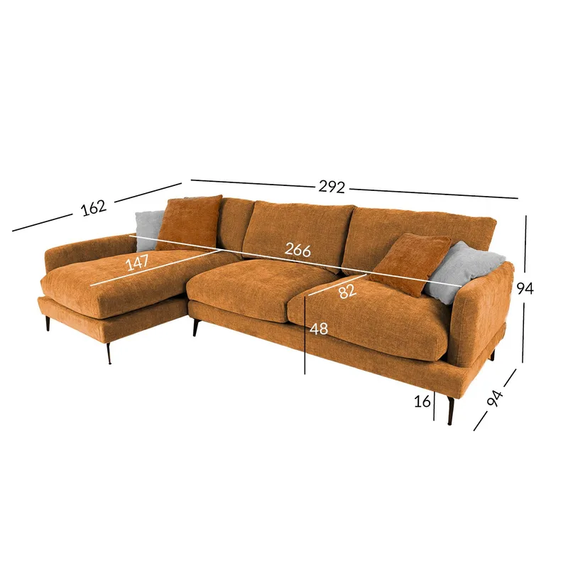 Hjørnesofa HOME4YOU Daisy Brun Venstre hjørne - brun - Møbler - Sofaer - Hjørnesofa