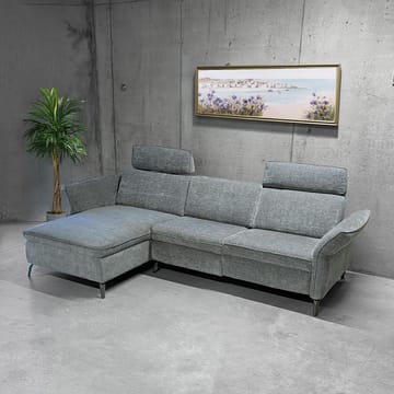Hjørnesofa HOME4YOU Dayton elektrisk recliner Lys grå Høyre hjørne - lysegrå - Møbler - Sofaer - Reclinersofaer