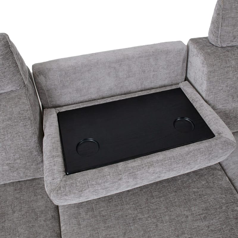 Hjørnesofa HOME4YOU Dayton elektrisk recliner Lys grå Høyre hjørne - lysegrå - Møbler - Sofaer - Reclinersofaer