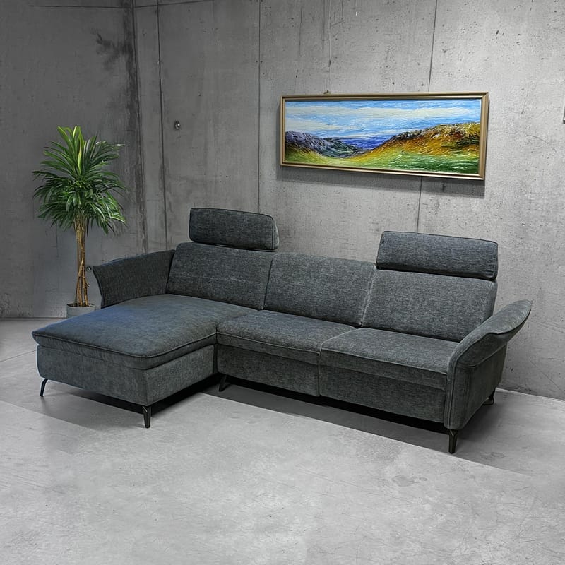 Hjørnesofa HOME4YOU Dayton elektrisk recliner Mørk grå Høyre hjørne - mørkegrå - Møbler - Sofaer - Reclinersofaer