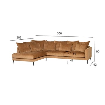 Hjørnesofa HOME4YOU Lartes brun Venstre hjørne - Brun - Møbler - Sofaer - Sofa med sjeselong