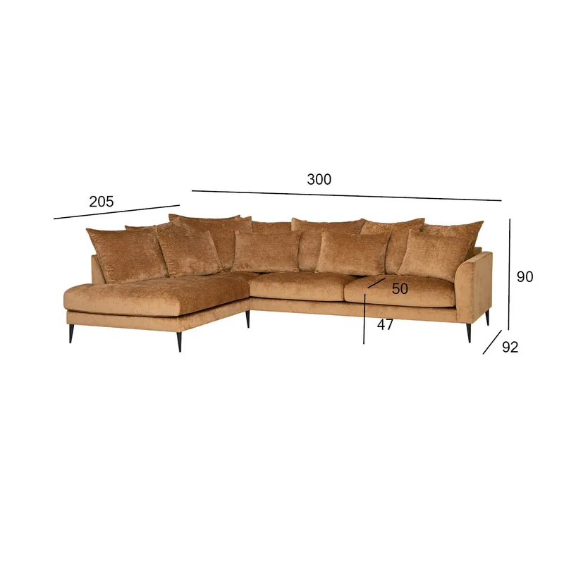 Hjørnesofa HOME4YOU Lartes brun Venstre hjørne - Brun - Møbler - Sofaer - Sofa med sjeselong