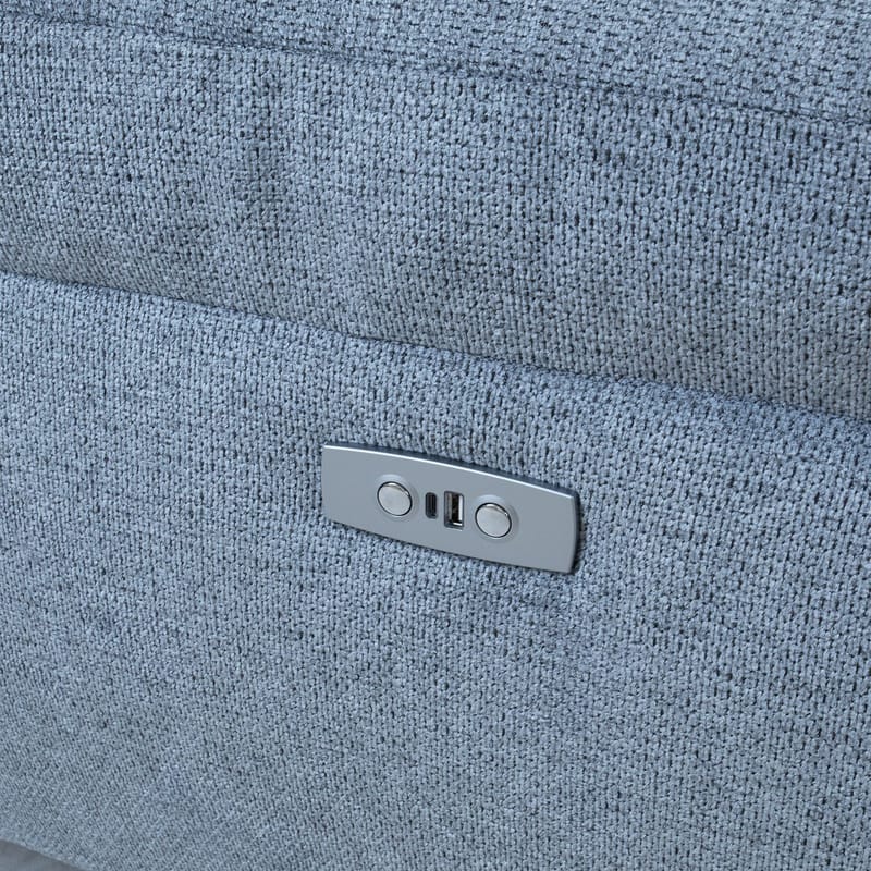 Hjørnesofa HOME4YOU Luzern elektrisk recliner Blågrå Høyre hjørne - blågrå - Møbler - Sofaer - Reclinersofaer