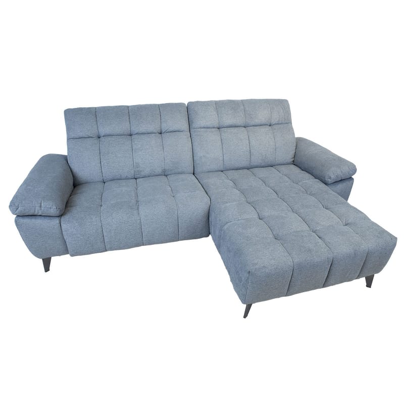 Hjørnesofa HOME4YOU Luzern elektrisk recliner Blågrå Høyre hjørne - blågrå - Møbler - Sofaer - Reclinersofaer