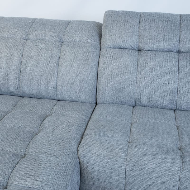 Hjørnesofa HOME4YOU Luzern elektrisk recliner Blågrå Venstre hjørne - blågrå - Møbler - Sofaer - Reclinersofaer